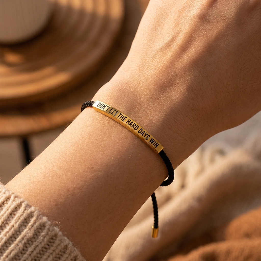 Les Jours Difficiles Ne Gagneront Pas — Bracelet Message