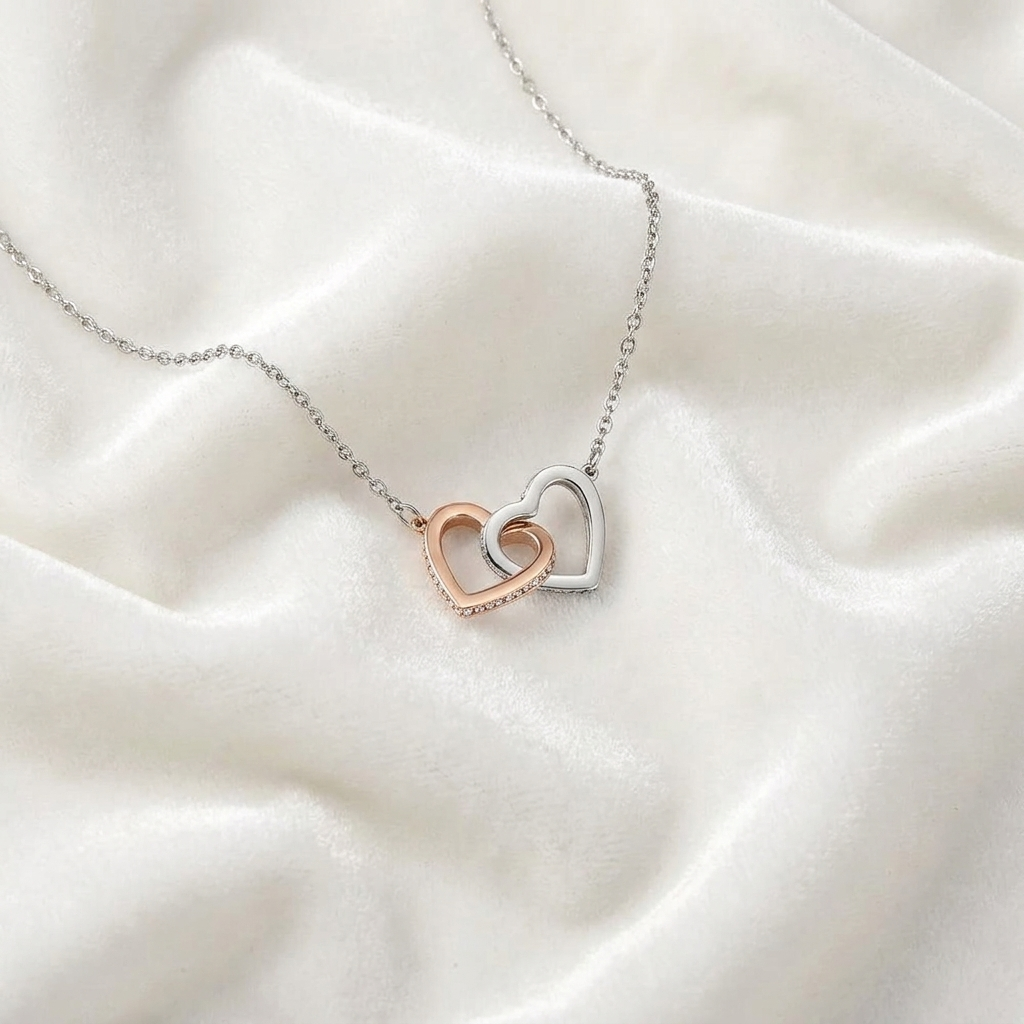 À Ma Petite-Fille — Collier Cœur Double