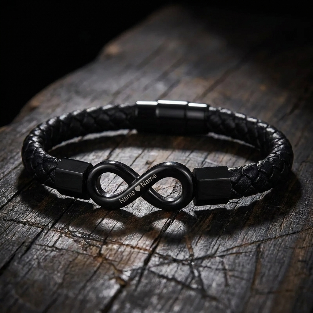 À Mon Homme — Bracelet Cuir Infini Personnalisé