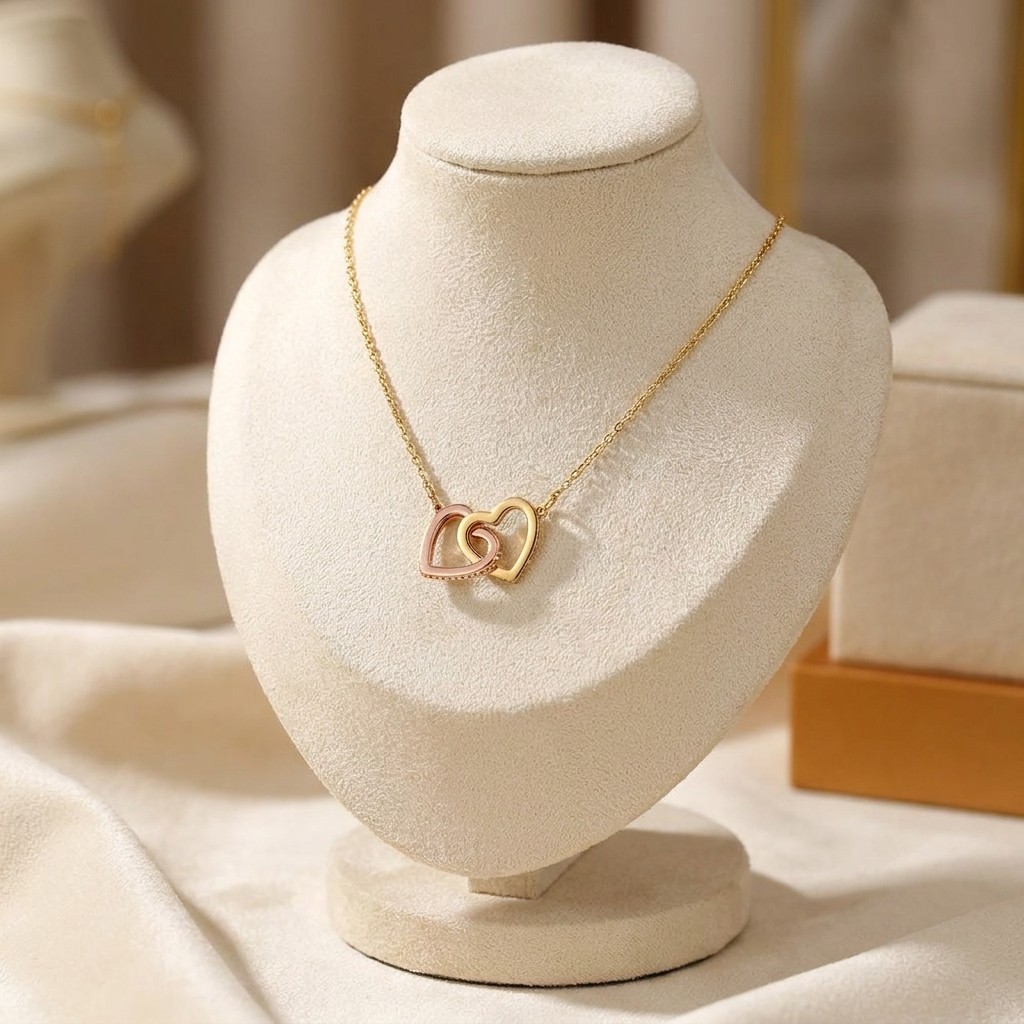 À Ma Petite-Fille — Collier Cœur Double