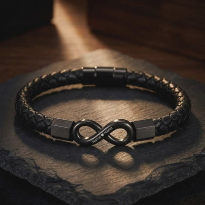 À Mon Homme — Bracelet Cuir Infini Personnalisé